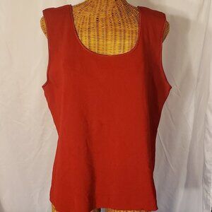Ladies QUE PER QUE Sleeveless Knit Sweater in Brick Red - 1X